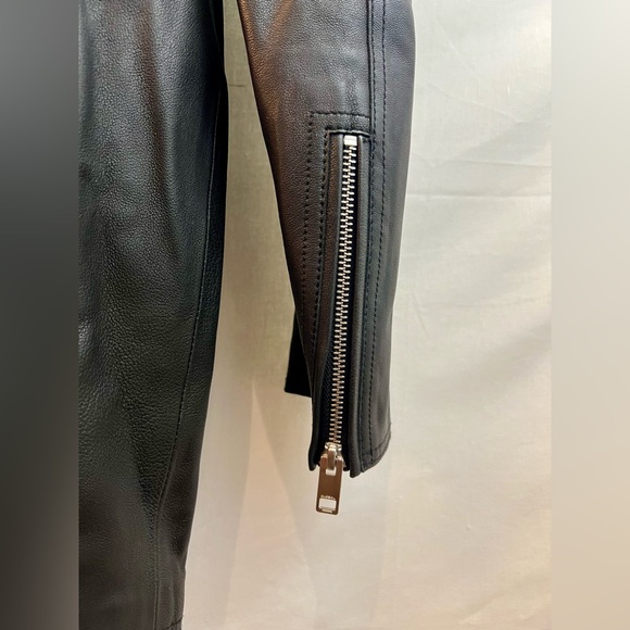 DIESEL Smooth Lambskin L-Ader Black Leather Jacket, Size XL - Picture 4 of 16